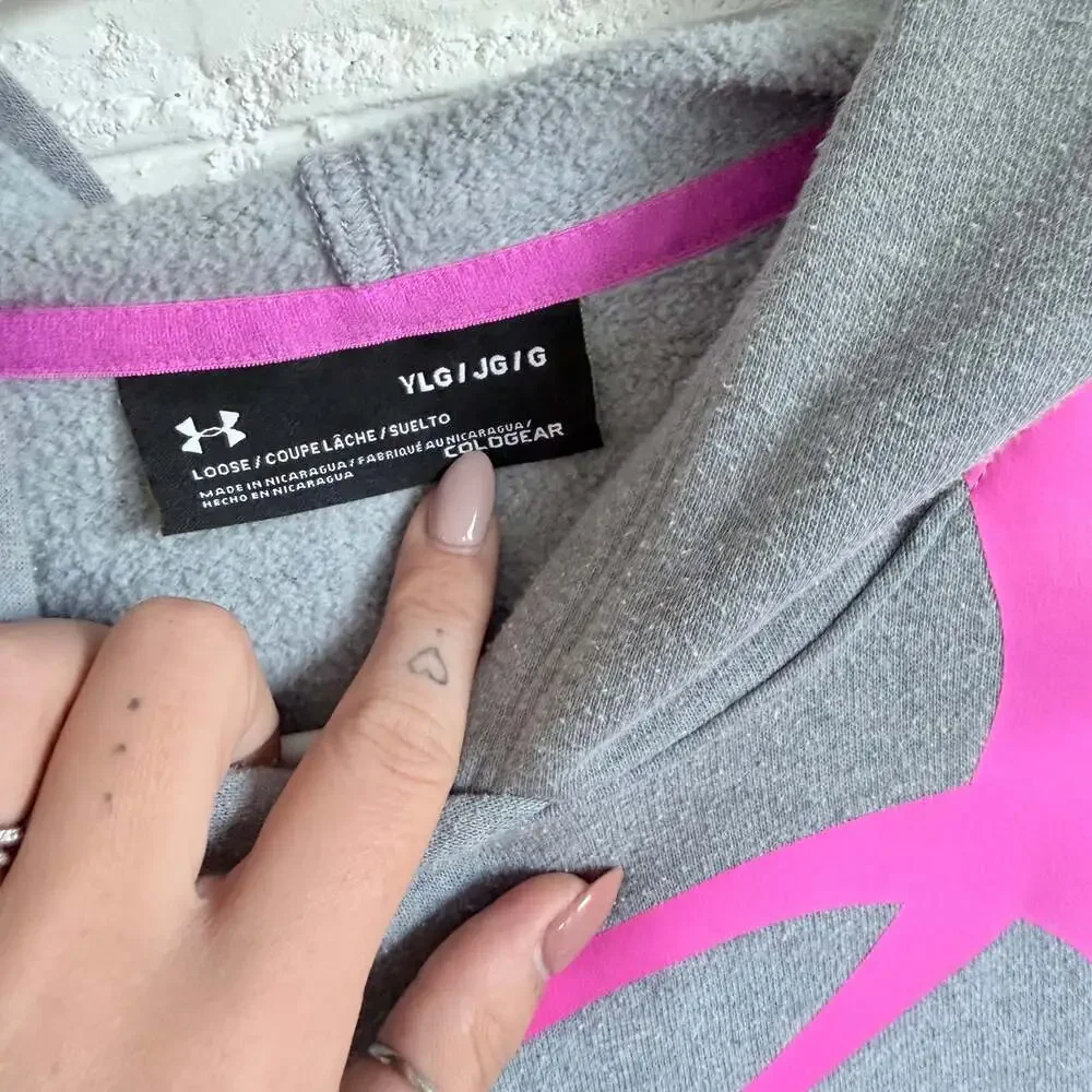 Under‎ Armour Girls Big Logo Gray Hoodie
